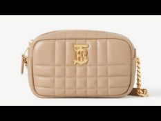 (No Vat) Burberry tb soft crossbody bag camel with Gold. Approx 23x12cm.