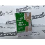 144 X BRAND NEW PACKS OF TESCO FABRIC PLASTER PACKS R5.6