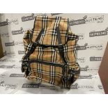 (NO VAT) BURBERRY LONDON VINTAGE CHECK BEIGE RUCKSACK BACK PACK ICONIC BAG RRP £900