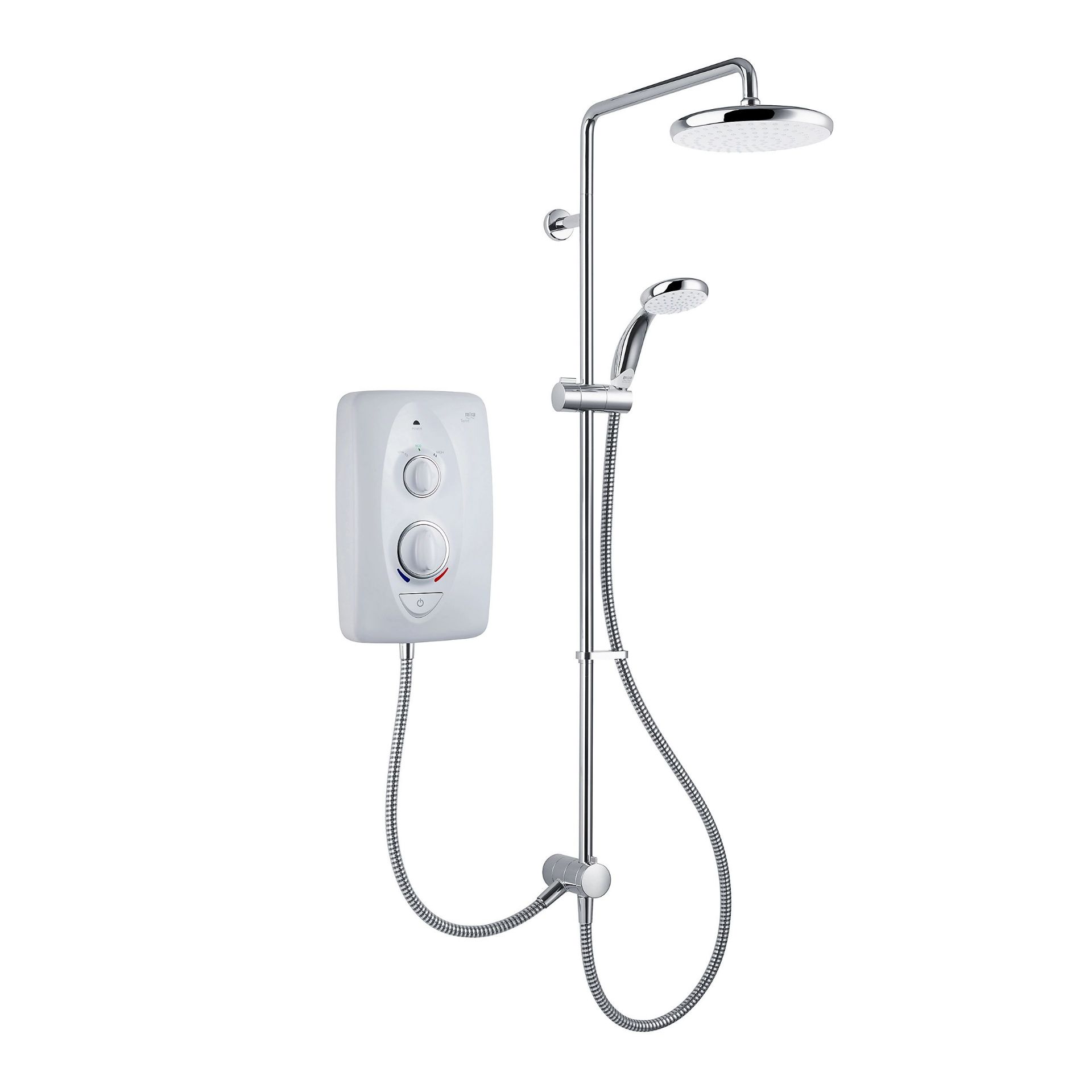 BRAND NEW MIRA SPRINT DUAL MATT WHITE CHROME EFFECT ELECTRIC SHOWER RRP £299 S2-5