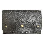 (No Vat) Burberry Envelope clutch, TB embossed leather, Black colour approx 27x35cm.