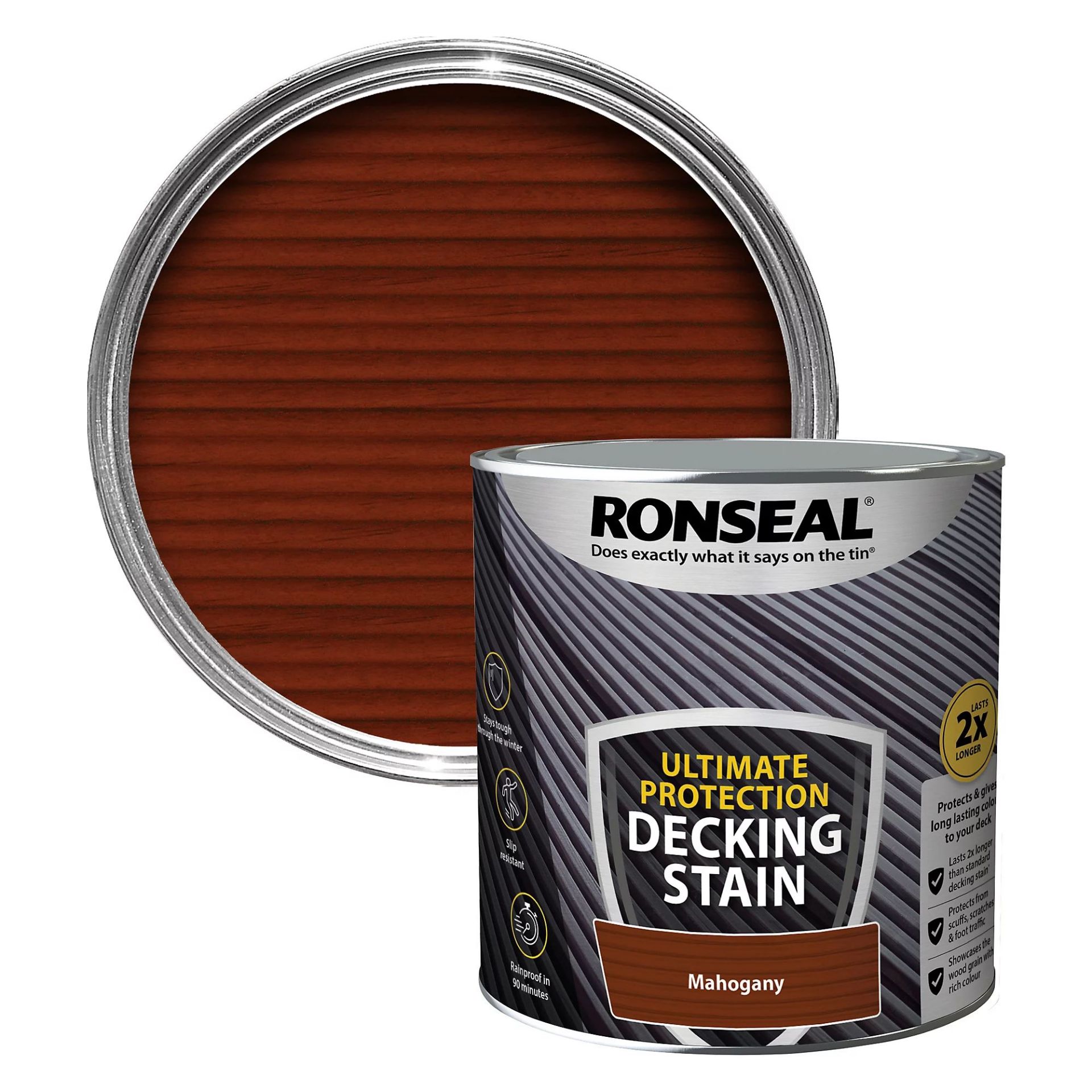 3 X BRAND NEW RONSEAL ULTIMATE PROTECTION 2.5L MAHOGANY DECKING STAIN S1-13