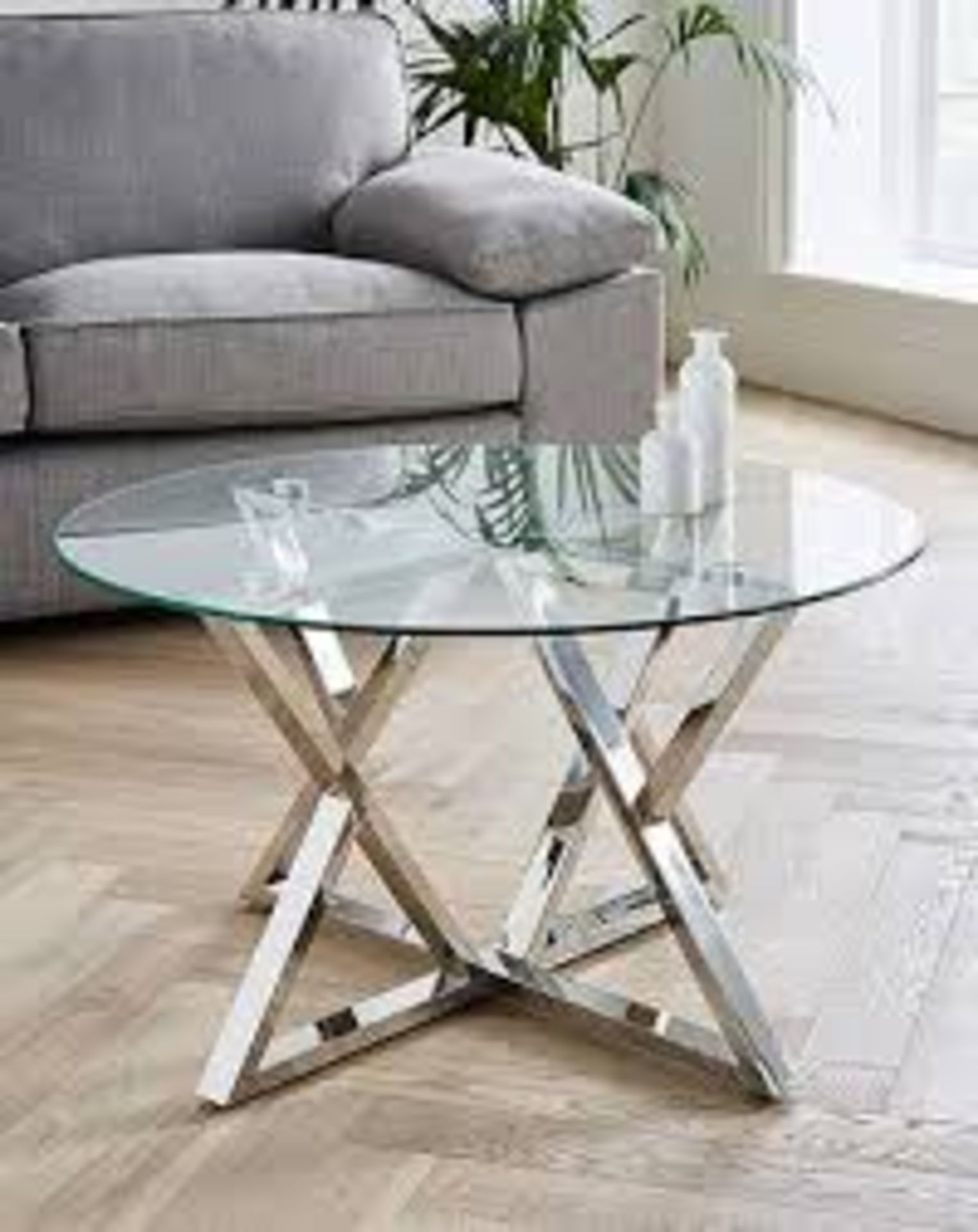 Brand New Estelle Coffee Table Chrome/Glass, Luxury Modern Look Coffee Table for that Centre piece
