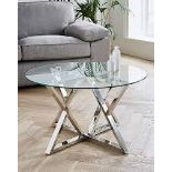 Brand New Estelle Coffee Table Chrome/Glass, Luxury Modern Look Coffee Table for that Centre piece