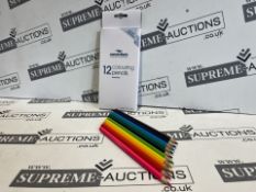 100 X BRAND NEW PACKS OF 12 ASSORTED COLOURING PENCILS R12.8