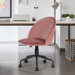 BRAND NEW KLARA LUXURY BLUSH OFFICE CHAIR RRP £199 R10-11