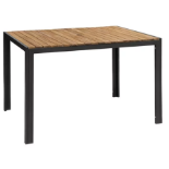 ACACIA WOOD SIDE TABLE AND STEEL DINING TABLE R9-3