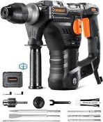 BRAND NEW ENGiNDOT 1-1/4 Inch SDS-Plus Rotary Hammer Drill, 12.5 Amp 4350 BPM 900 RPM 4 Modes 7