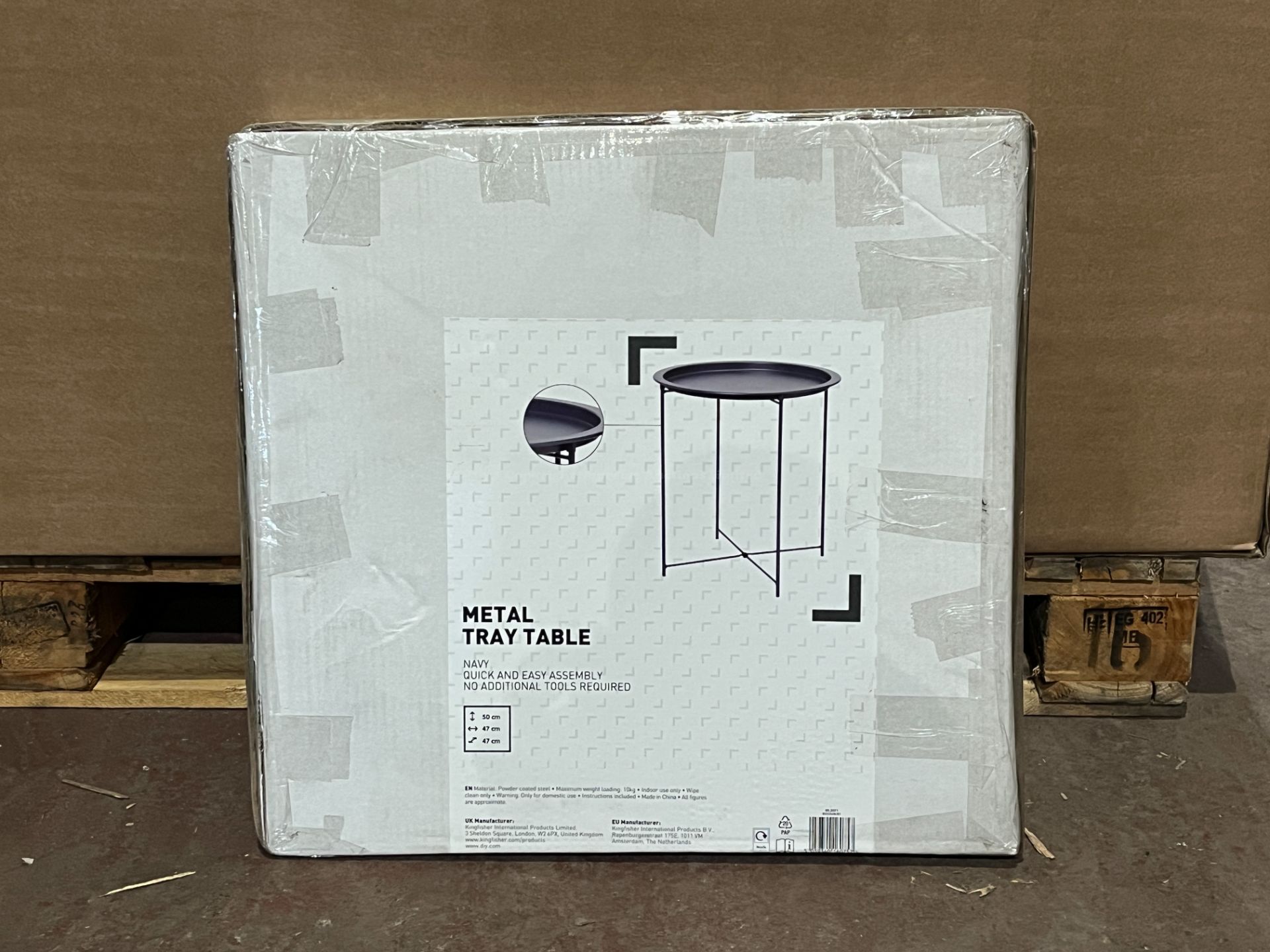 7 X BRAND NEW NAVY METAL TRAY TABLES R10-9