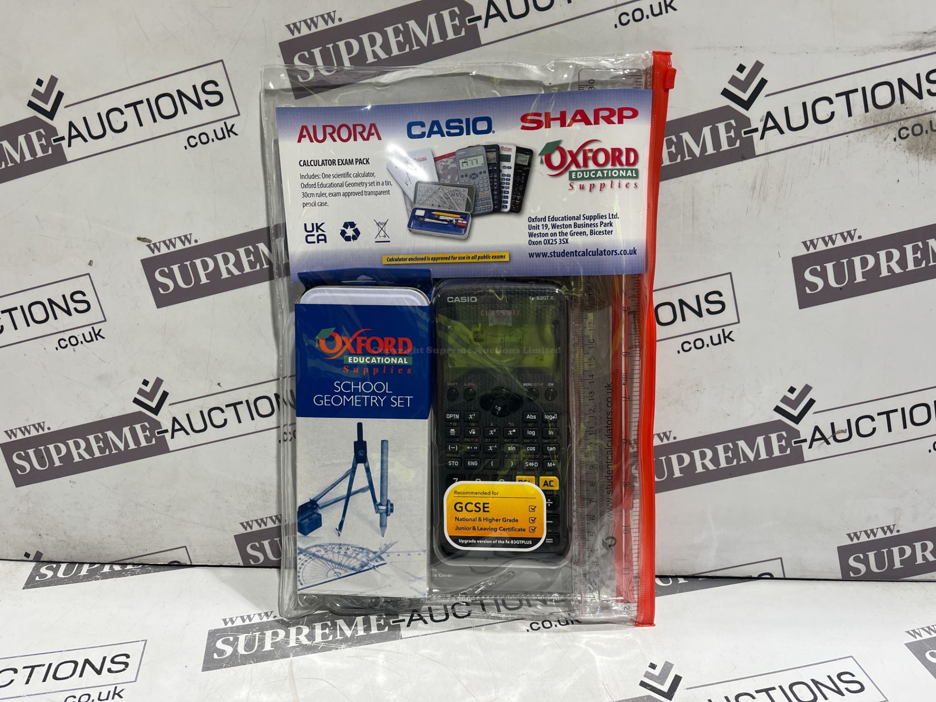 TRADE LOT 25 X BRAND NEW MATHEMATICS EXAM PACK WITH CASIO CALCULATOR, MATH INSTRUMENTS, RULERS ETC