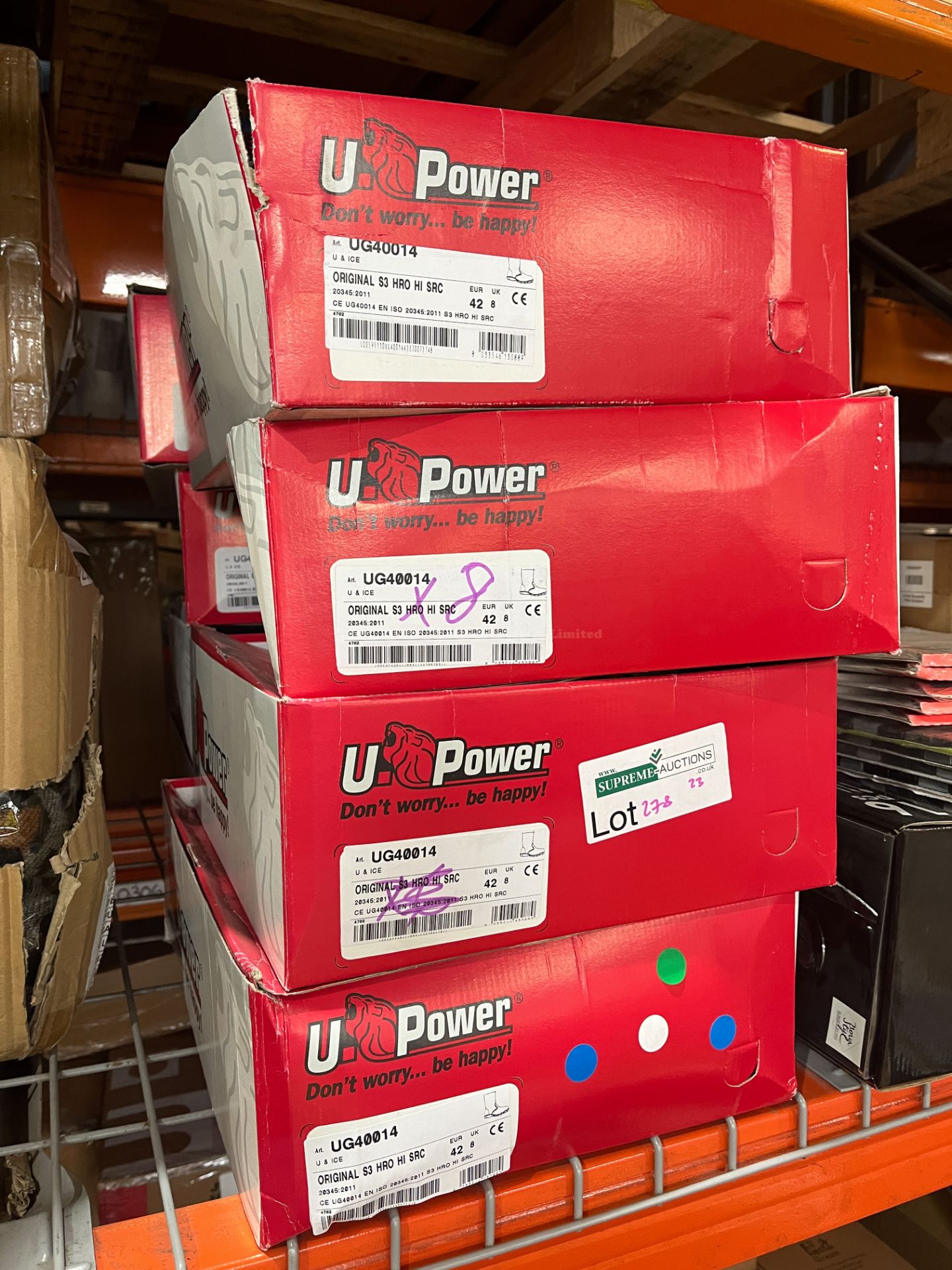 8 X BRAND NEW PAIRS OF UPOWER PROFESSIONAL WORK BOOTS SIZE 8 R15-6