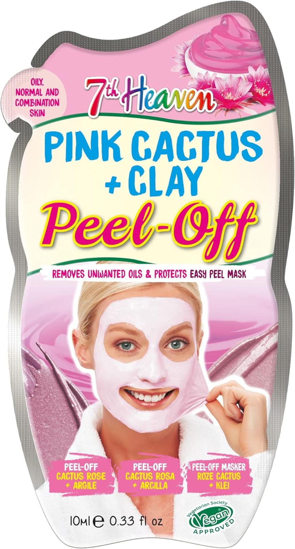 232 X BRAND NEW 7TH HEAVEN PINK CACTUS CLAY PEEL OFF MASKS EBR6