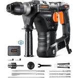 BRAND NEW ENGiNDOT 1-1/4 Inch SDS-Plus Rotary Hammer Drill, 12.5 Amp 4350 BPM 900 RPM 4 Modes 7