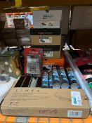 20 PIECE MIXED LOT INCLUDING SEALANT, LINEA BBQ SETS, WORK BOOTS, CALCULATOR ETC R10-2