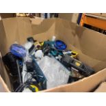 MIXED RETURNED TOOLS LOT TO INCLUDE DEWALT CASES, JET WASHER PARTS,ETC R9