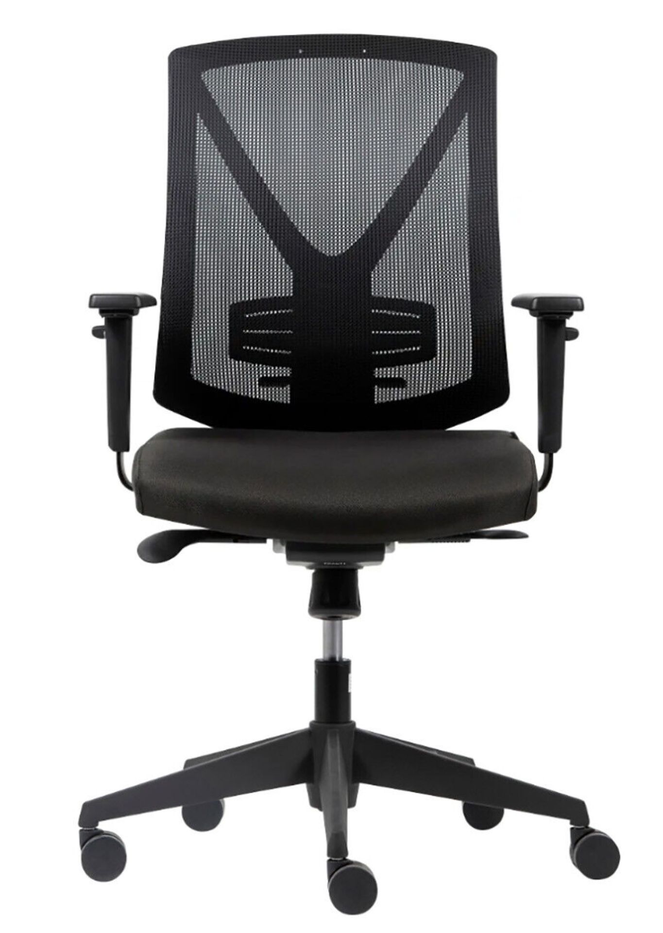 BRAND NEW BLACK SYCHRON MESH OFFICE CHAIR WITH ARMRESTS RRP £269 R15-9