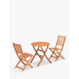 BRAND NEW John Lewis & Partners Venice 2-Seat Folding Garden Bistro Set, FSC-Certified (Eucalyptus