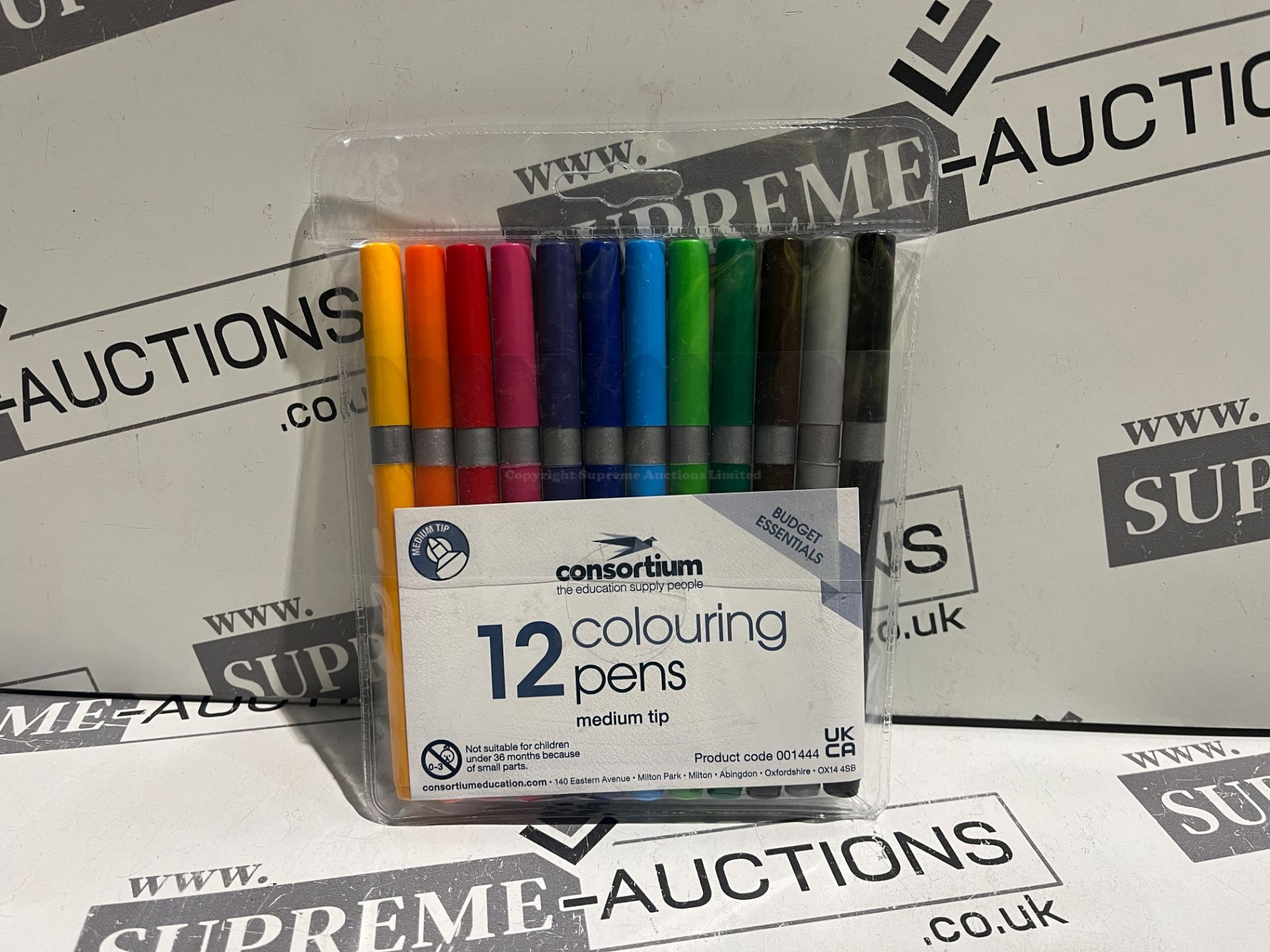 48 X BRAND NEW PACKS OF 12 MEDIUM TIP ASSORTED COLOURING PENS R3-8