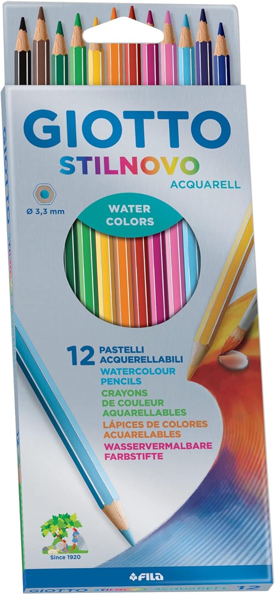 8 X BRAND NEW PACKS OF 12 GIOTTO STILLNOVO WATER COLOUR PENCILS R4-8