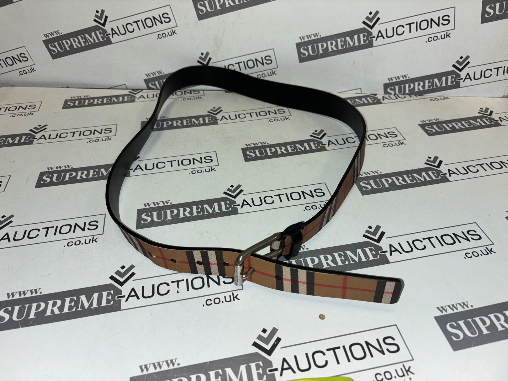 Genuine Burberry Vintage Check Belt. RRP £510. Single prong buckle Adjustable fit Cotton/leather/ - Image 2 of 5