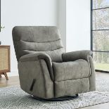 Thomasville Felix Grey Fabric Swivel Recliner Chair R14-3