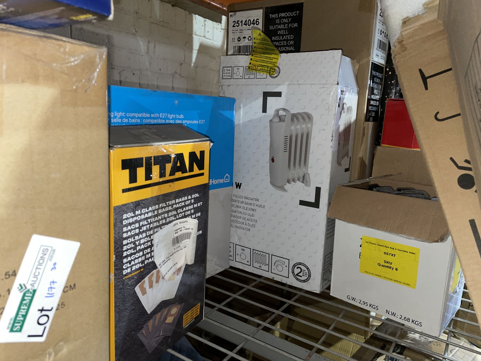 MIXED LOT INCLUDING RADIATOR, TITAN FILTER BAGS, SPRAY PAINT ETC R17-9