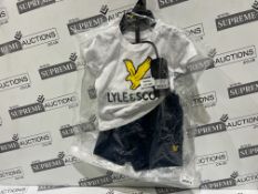 (NO VAT) 10 X BRAND NEW LYLE AND SCOTT 2 PIECE SHORTS AND TOPS CHILDRENS SETS R4-4