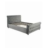 BRAND NEW KINGSTON CHARCOAL DOUBLE FABRIC BEDFRAME R16-12
