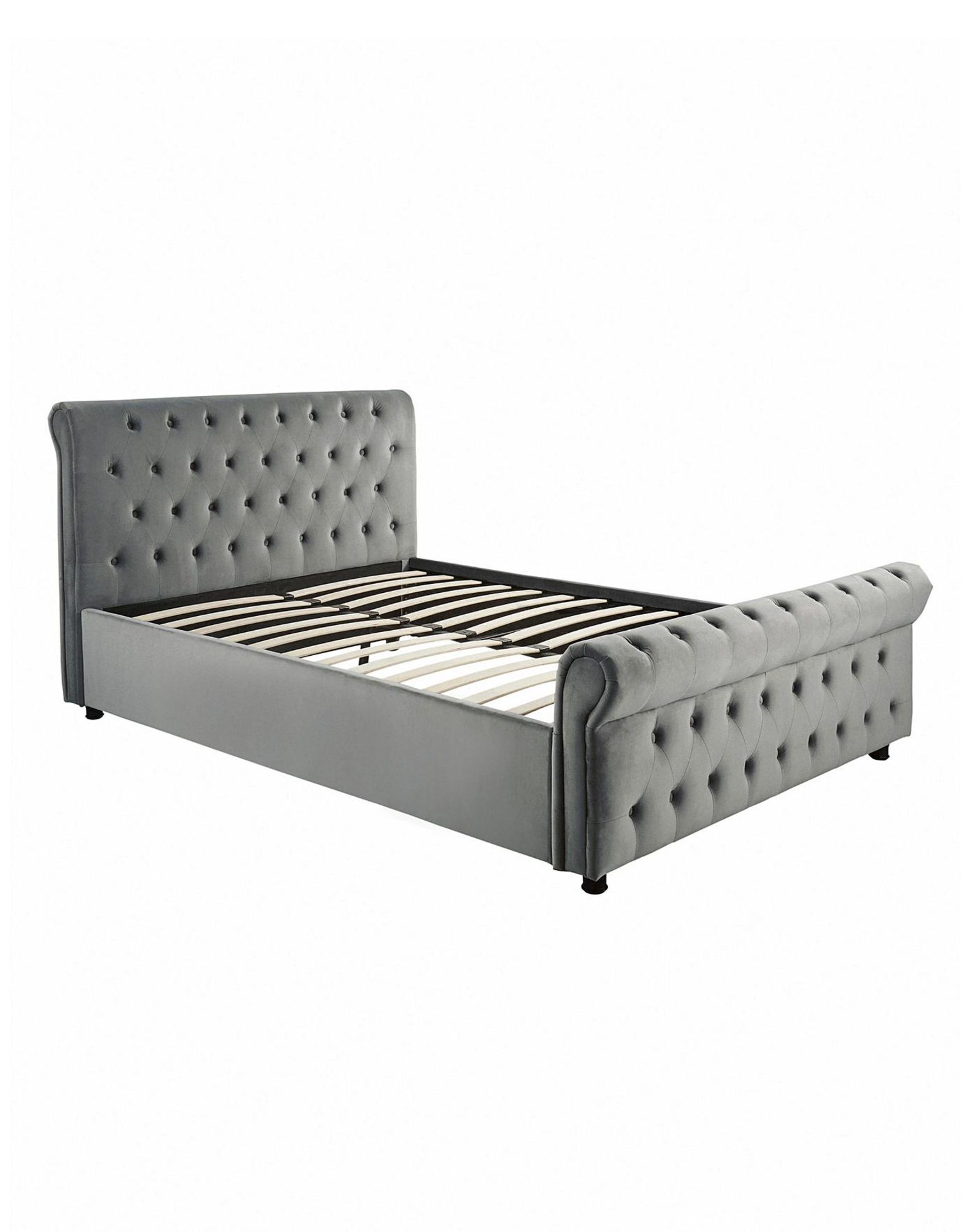 BRAND NEW KINGSTON CHARCOAL DOUBLE FABRIC BEDFRAME R16-12