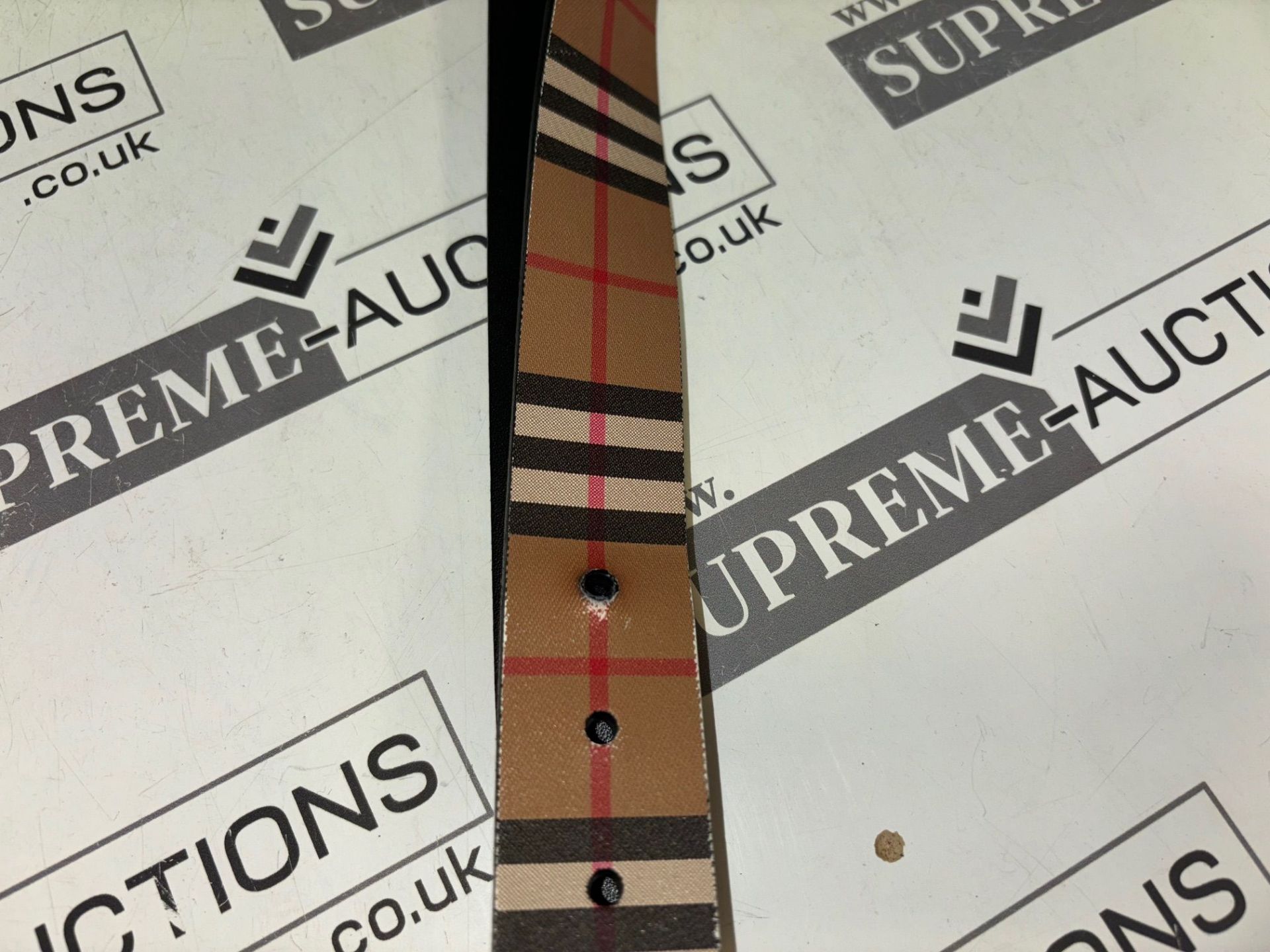 Genuine Burberry Vintage Check Belt. RRP £510. Single prong buckle Adjustable fit Cotton/leather/ - Image 4 of 5