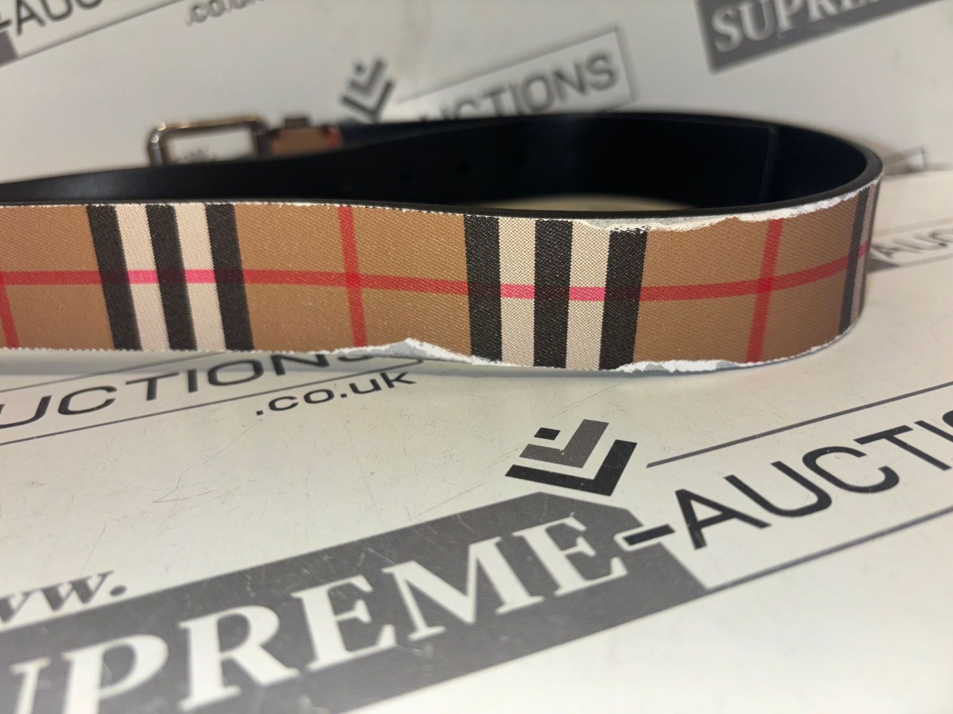 Genuine Burberry Vintage Check Belt. RRP £510. Single prong buckle Adjustable fit Cotton/leather/ - Image 5 of 7