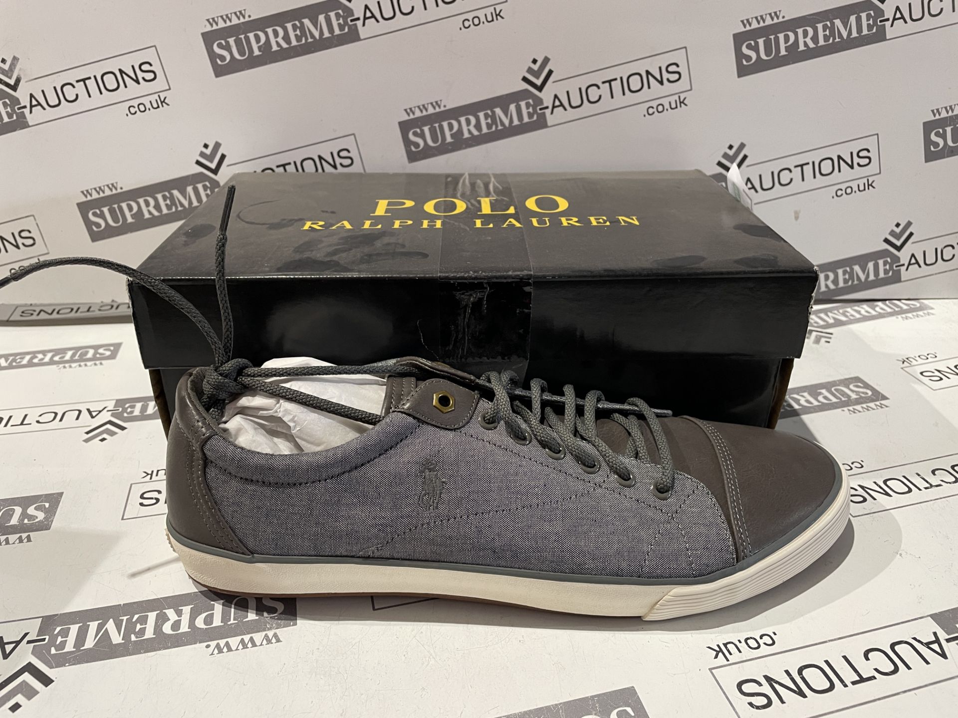2 X BRAND NEW PAIRS OF RALPH LAUREN POLO GREY TRAINERS SZIE 14 R17-5