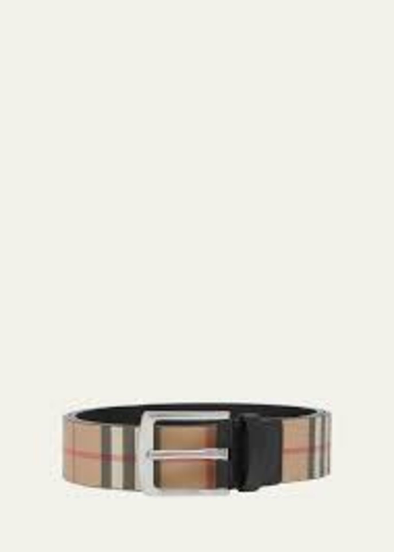 Genuine Burberry Vintage Check Belt. RRP £510. Single prong buckle Adjustable fit Cotton/leather/ - Image 2 of 7