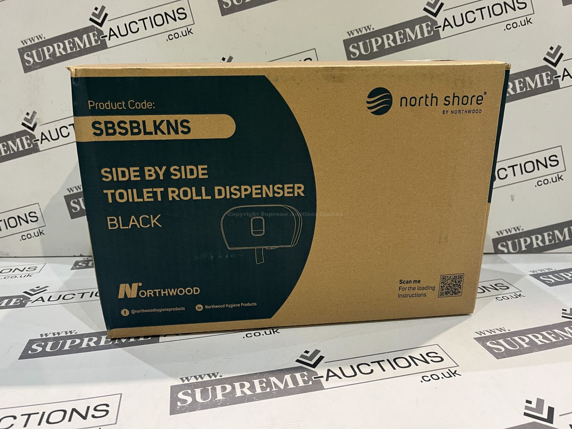 36 X BRAND NEW NORTH SHORE NORTHWOOD SIDE BY SIDE TOILET ROLL DISPENSERS BLACK R16-3