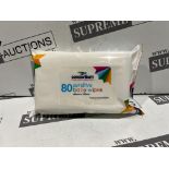 50 X BRAND NEW PACKS OF 80 180MM X 150MM SENSITIVE BABY WIPES EXP JAN 2025 R18-8