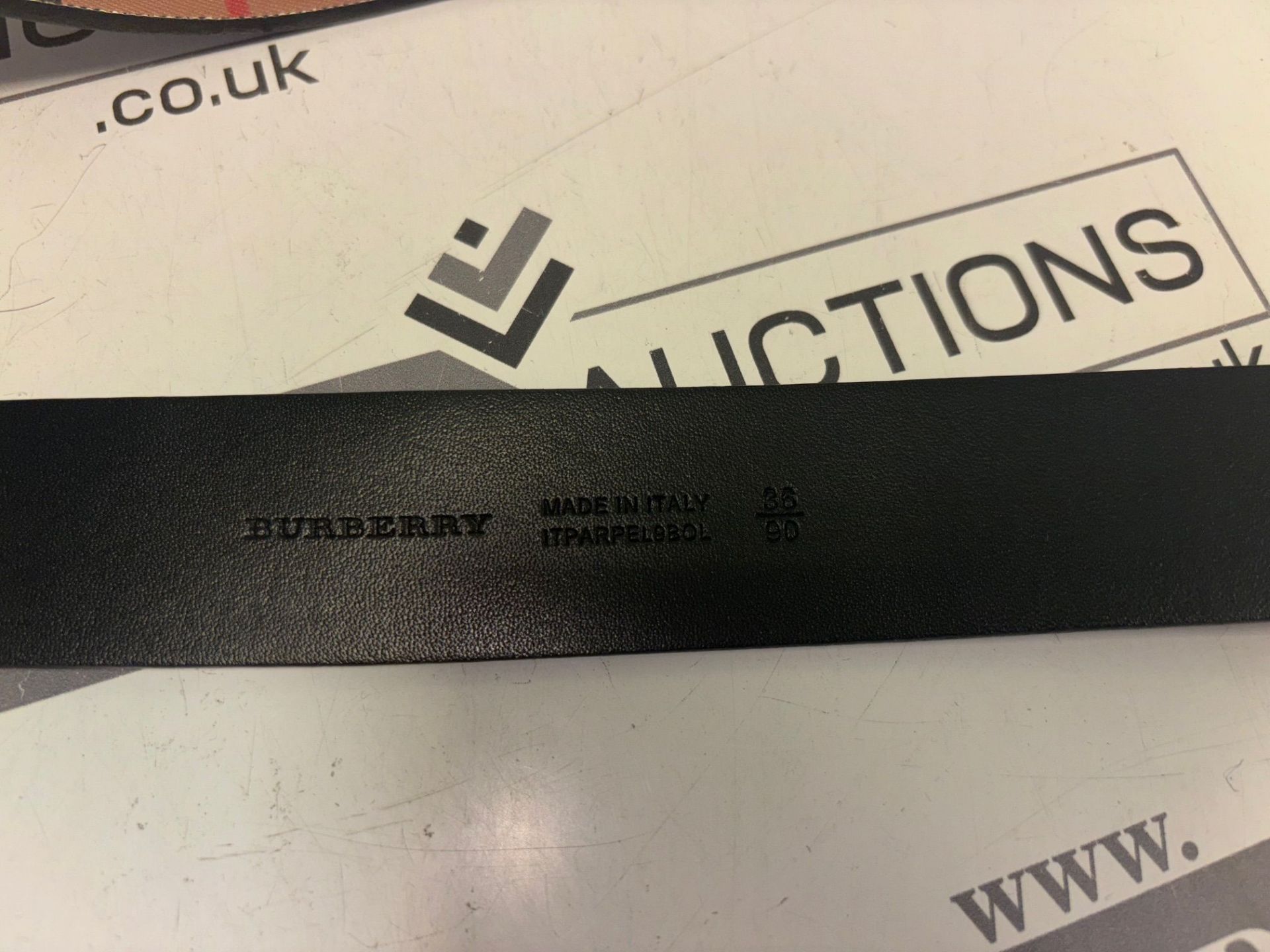 Genuine Burberry Vintage Check Belt. RRP £510. Single prong buckle Adjustable fit Cotton/leather/ - Image 6 of 7