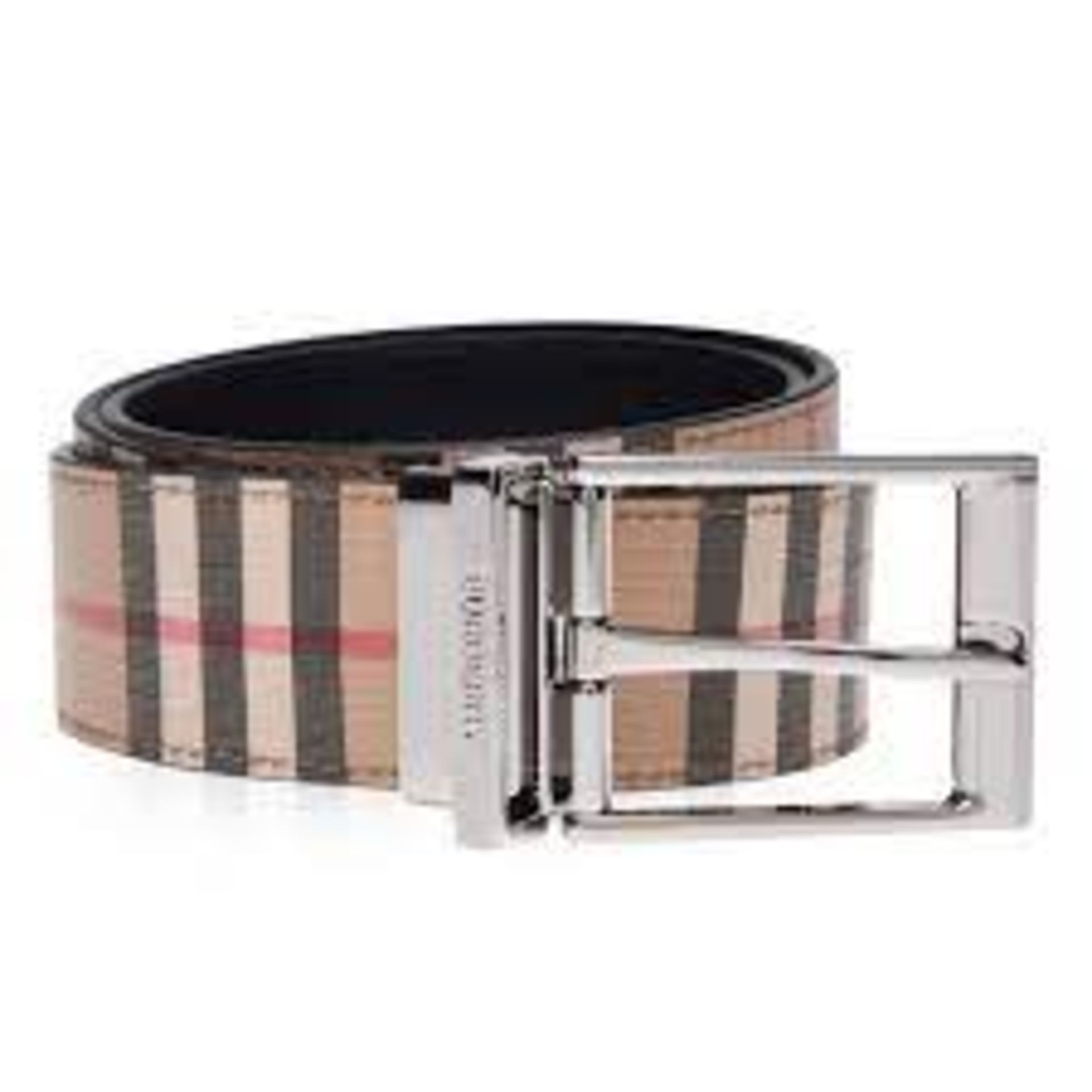 Genuine Burberry Vintage Check Belt. RRP £510. Single prong buckle Adjustable fit Cotton/leather/