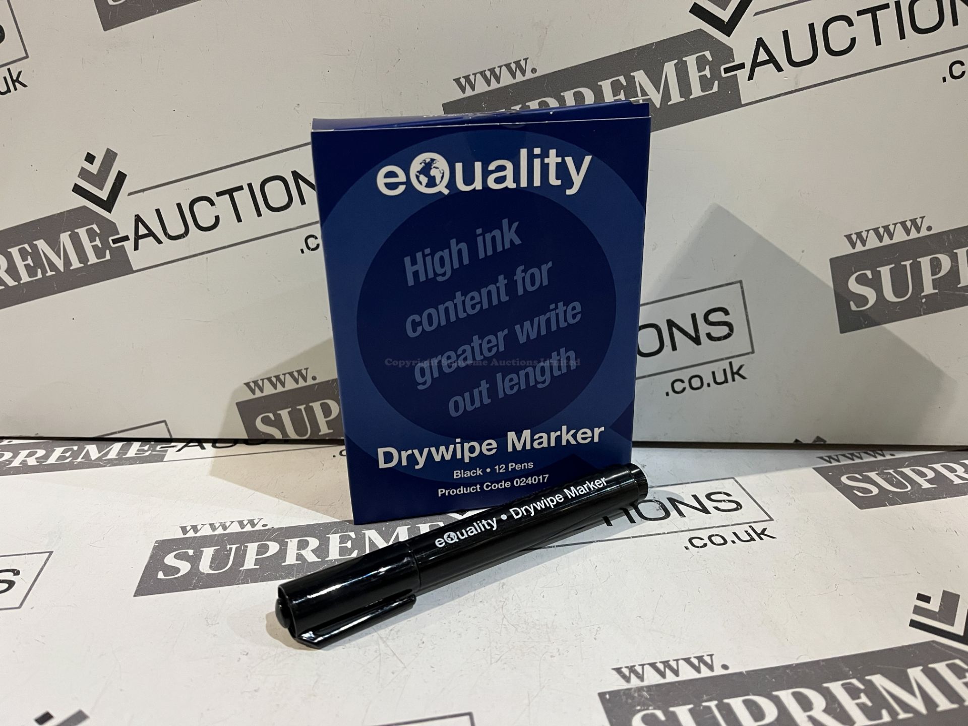 40 X BRAND NEW PACKS OF 12 EQUALITY BLACK DRYWIPE MARKER PENS R18