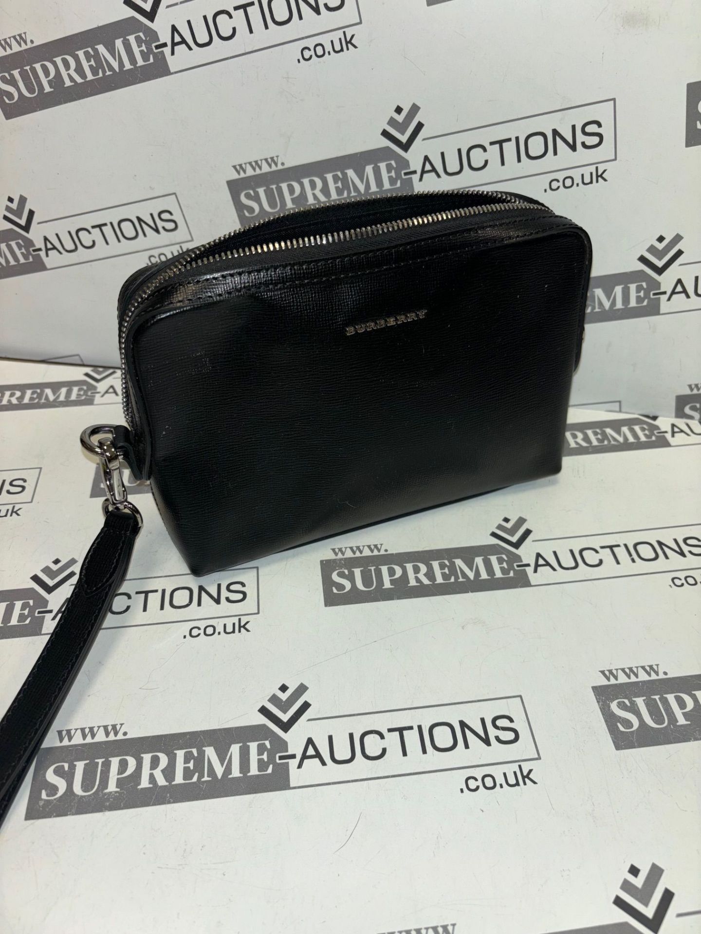 Genuine Burberry Saffiano Leather Clutch Bag In Black. RRP £885.00. - Image 2 of 5