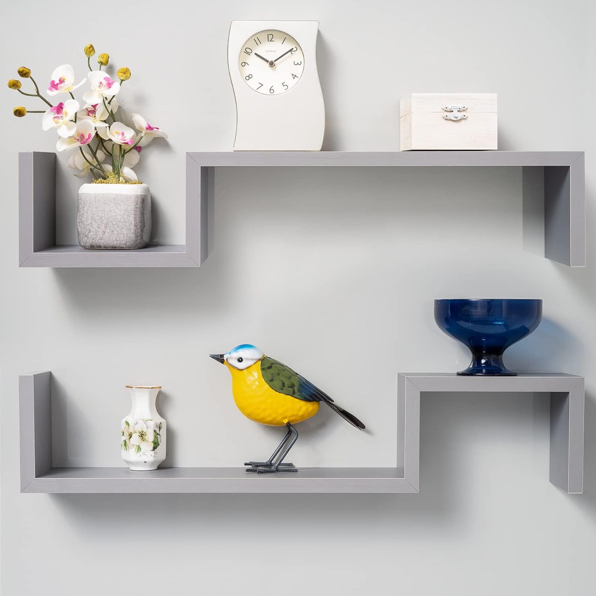 10 X GATTON DESIGN S SHAPED GREY SHELVES R4.7