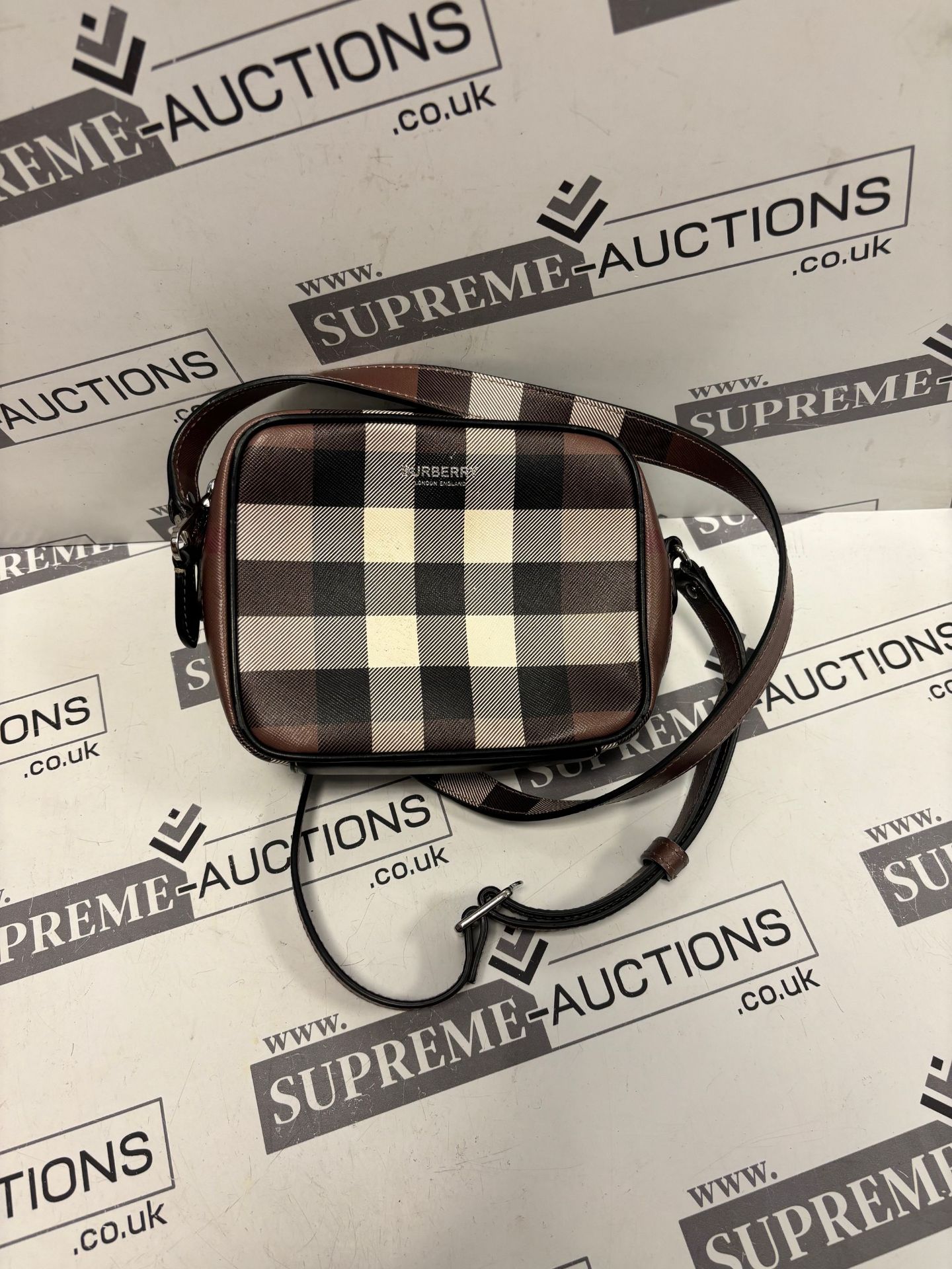Burberry Shoulder Bag Check Coated Canvas Brown. 16x13cm. (14.21) - Image 3 of 9