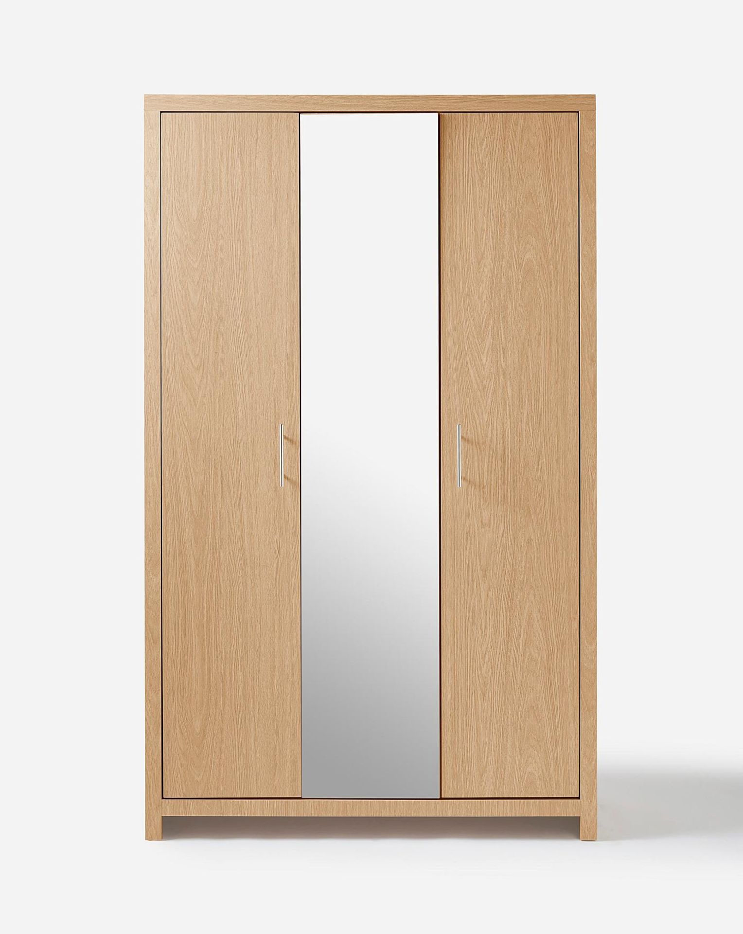 NEW & BOXED DAKOTA 3 Door Mirrored Wardrobe - OAK EFFECT. RRP £299. Part of At Home Collection, - Image 2 of 3