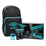 6 X BRAND NEW UMBRO ICE RUCKSACK GIFT SETS IN CLUDING BAG, EDT, SHOWER GEL, SHAMPOO ETC R5-1