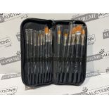 20 X BRAND NEW 15 PIECE WATERCOLOUR PROFESSIONAL PAINT BRUSH SETS IN CARRY CASE R13-6