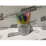 TRADE LOT 50 X BRAND NEW PACKS OF 36 ASSORTED COLOURS FINE TIP PENS R6-7