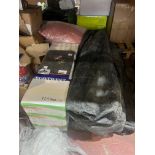 LARGE MIXED LOT INCLUDING CAMPING GOODS, DISPOSABLE GLOVES,M WORKWEAR, CUSHIONS ETC R15-10