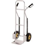 Stanley Aluminium Hand Truck-200KG, Silver, SXWTC-HT525, Large pneumatic wheels allow for easy