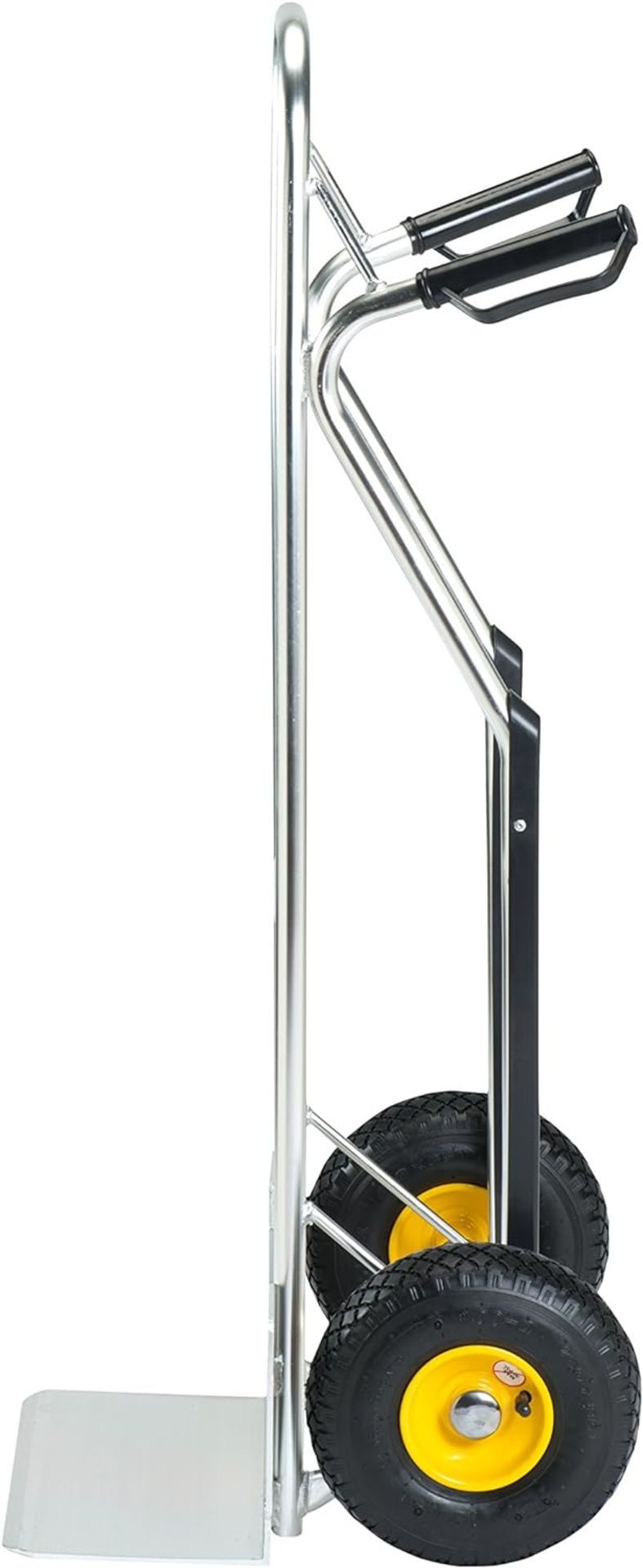 Stanley Aluminium Hand Truck-200KG, Silver, SXWTC-HT525, Large pneumatic wheels allow for easy - Image 3 of 5