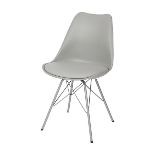 2 X BRAND NEW GREY FIXED LEG DINING CHAIRS R10-8