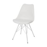 2 X BRAND NEW WHITE FIXED LEG DINING CHAIRS R10-8